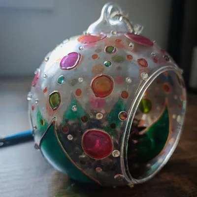 Hand Painted Glass Art Decor Baubles 5