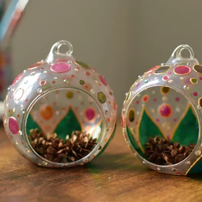 Hand Painted Glass Art Decor Baubles 7