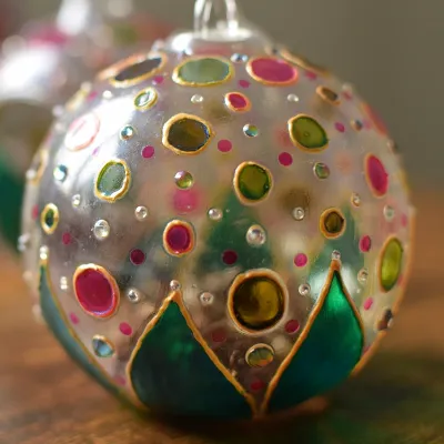 Hand Painted Glass Art Decor Baubles 8