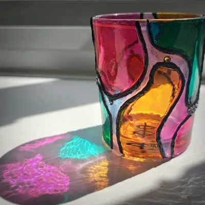 Hand Painted Glass Votive Candle Holders 1