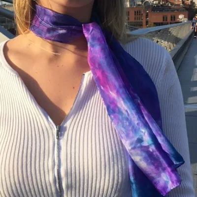 Hand-painted Silk Scarf: Crown-chakra 4