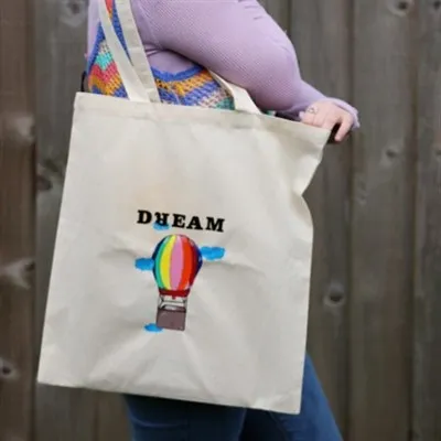 Hand painted tote bad- Hot air balloon