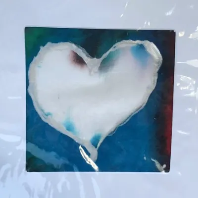 Hand-painted unique Silk Heart-cards 4