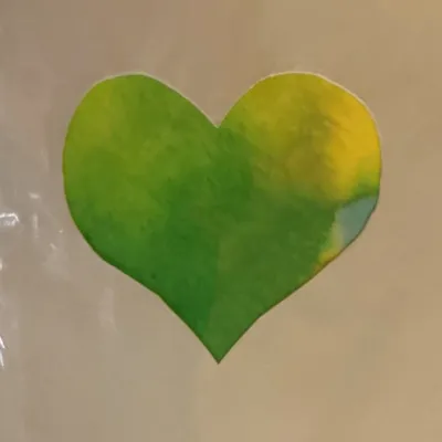 Hand-painted unique Silk Heart-cards 13