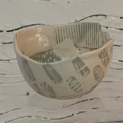 Handmade ceramic bowl side 1