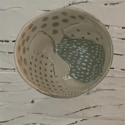 Handmade ceramic bowl inside
