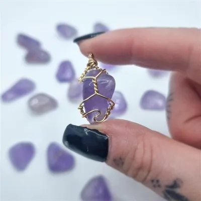 Amethyst gold fill pendant