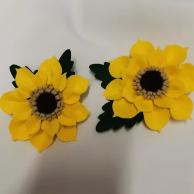 Handmade Felt Sunflower Fridge Magnet. 4
