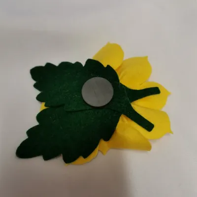 Handmade Felt Sunflower Fridge Magnet. 5