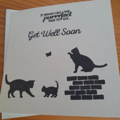 Handmade get well soon with Cats card. 2