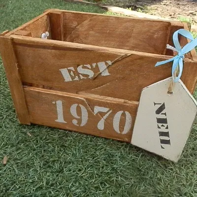 Handmade personalised date crates 1