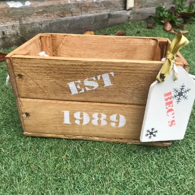 Handmade personalised date crates 2