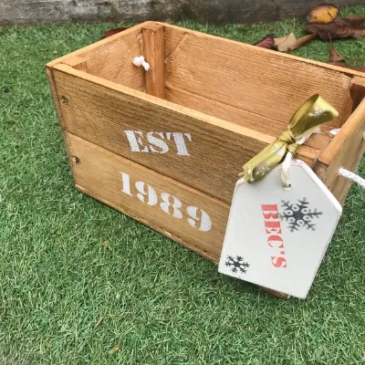 Handmade personalised date crates 3