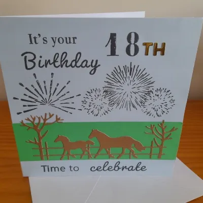 Happy 18th Birthday Horse and Foal card. 1