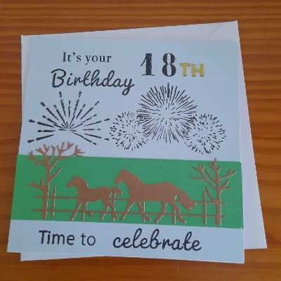 Happy 18th Birthday Horse and Foal card. 3