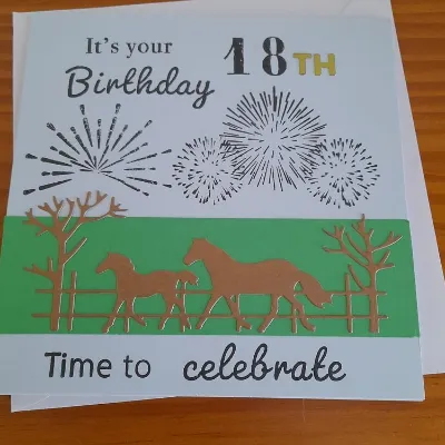 Happy 18th Birthday Horse and Foal card. 4