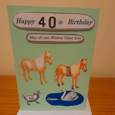 Happy 40th Birthday Horses hand made car 1