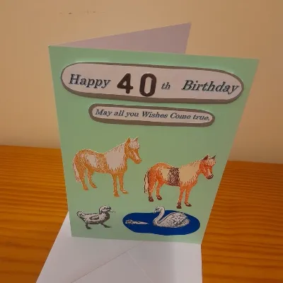 Happy 40th Birthday Horses hand made car 3