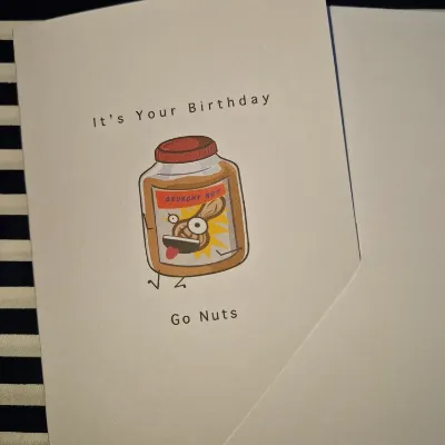 Happy Birthday, Go Nuts. Birthday card.  3