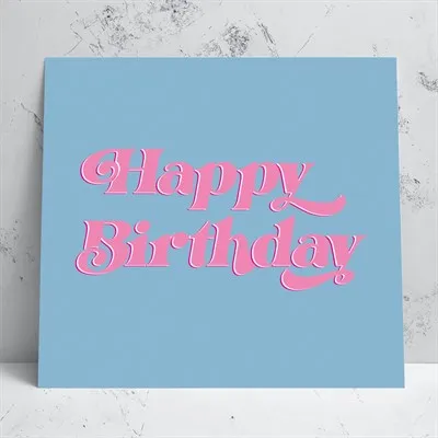 Happy Birthday Pink/Blue Card