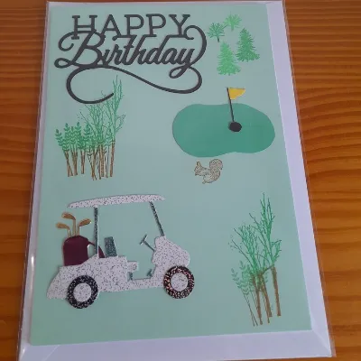 Happy Birthday with golf setting hand ma 5