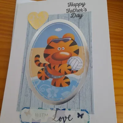 Happy fathers day Football Tiger card. 2