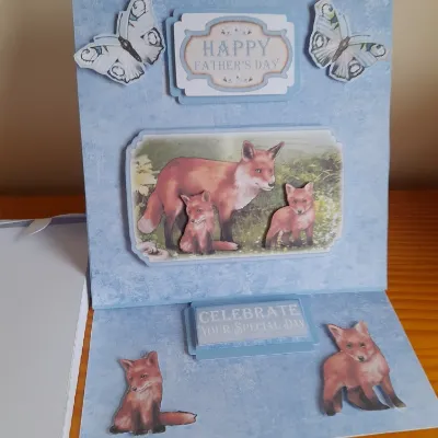 Happy Father's day fox Easel card 1