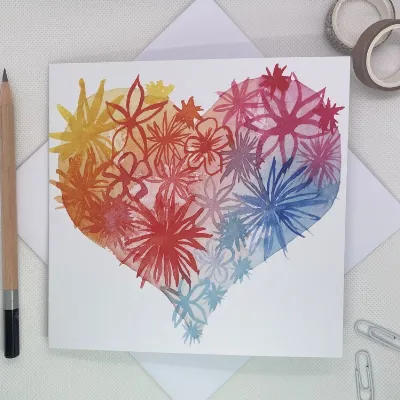 Heart Greetings Cards Pack/Set Handmade  3