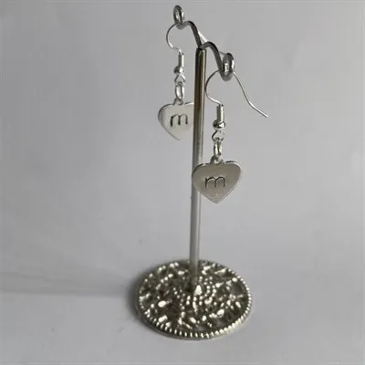 heart initial personalised earrings