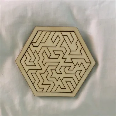 Hexagonal Geometric Wooden Tray Puzzle different