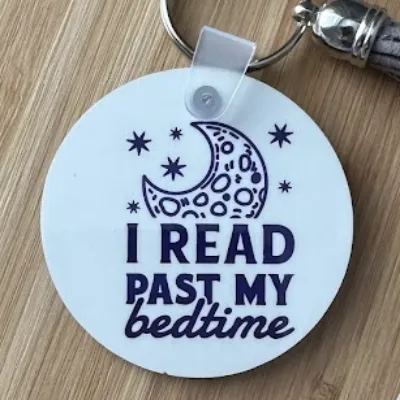 I Read Past My Bed Time Keyring 1