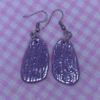 Irregular teardrop dangles spring fling purple zebra 2