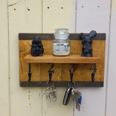 Keyhook shelf unique reclaimed handmade 3