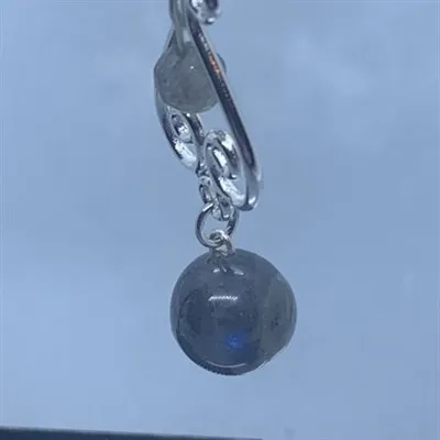 Labradorite Orbs on chandelier hanger 3