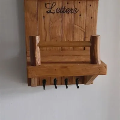 Letter rack key holder handmade solid un 3