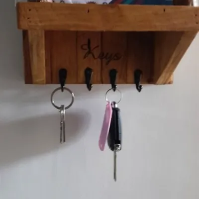 Letter rack key holder handmade solid un 4