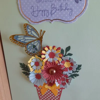 Lovely handmade 3D Flowers and Butterfly 4