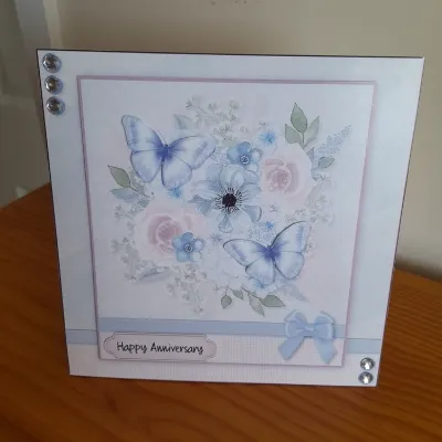 Lovely Happy Anniversary hand made card. 1