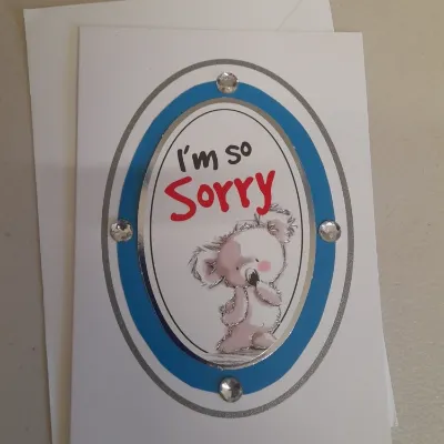 Lovely I&#39;m so sorry hand made card. 3