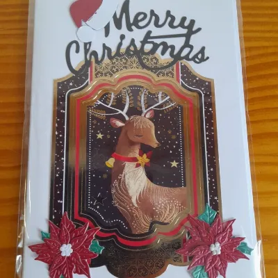 Lovely Merry Christmas Cute deer card. 5