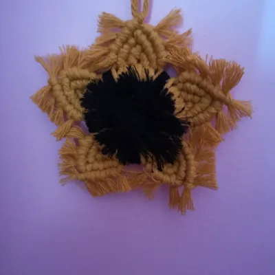 Macramé Sunflower wall hanging cotton co 4