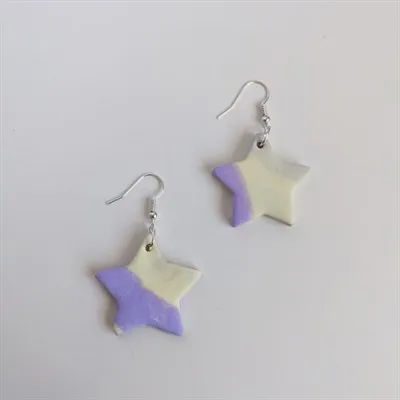 Marble Star Polymer Clay Earrings