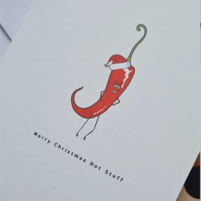 Merry Christmas Hot Stuff, Card 1
