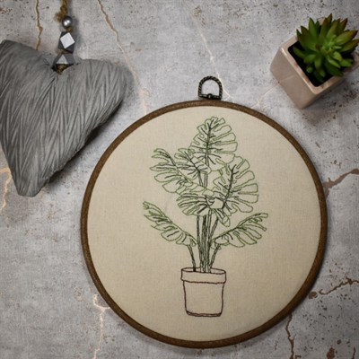 Monstera Plant Hoop by MyBroidery