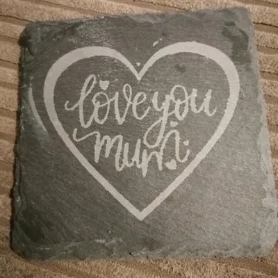 Love you mum slate coaster