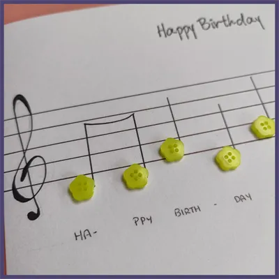 Musical Happy Birthday Button Card 8