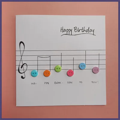 Musical Happy Birthday Button Card 11