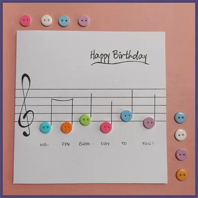 Musical Happy Birthday Button Card 13