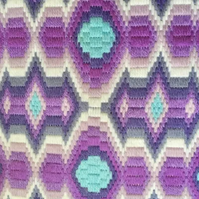 Needlepoint Cushion In Purples And Blue 3