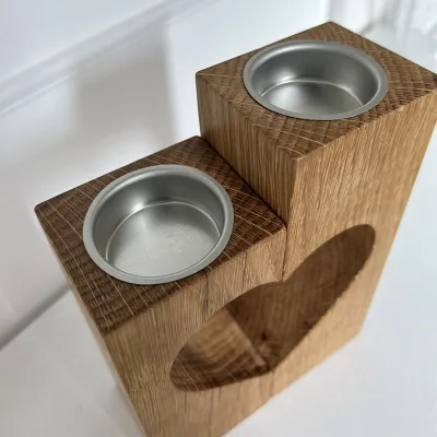 Oak Heart Candle Holder 3